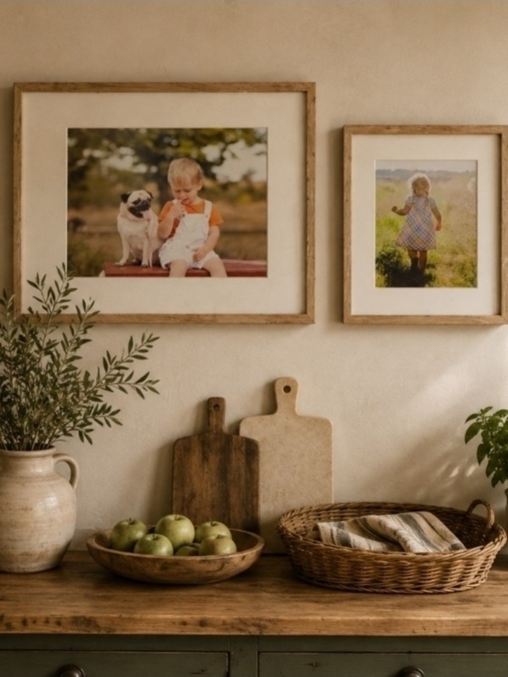 New 2-Piece Matching Light Wood Gallery Wall Frame Set (21x17 & 12x15)
